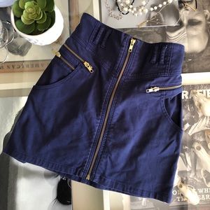 Navy Blue High Waist Skirt